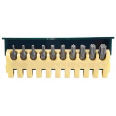 Набор бит Torx 1/4" 10 пр. Т7-Т40 L=25мм в пласт. кассете FORCE F21012